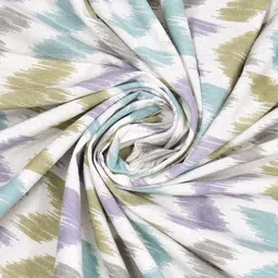 Texstylers White & Green Ethnic Motifs Printed Pure Cotton 6-Seater Rectangle Table Cover image 2