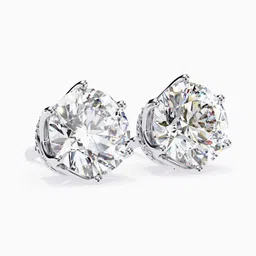 VALANOVA 18Kt White Gold Diamond Studded Earrings -1.95g image 4