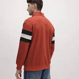 The Roadster Life Co. Self Striped Mock Collar Pullover with Snap Button Detail image 5