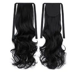 VIEWS Wavy Tape-In Ponytail Hair Extension - Black - 24 Inch-image-72