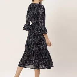 Chemistry Polka Dot Print Bell Sleeve Georgette Midi Dress image 5