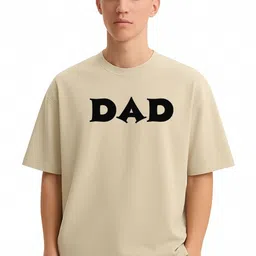 Fashnobic Men Dri-FIT Trendy Dad Printed Round Neck Cotton Oversized T-shirt-picture-26