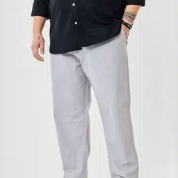Snitch Men Plus Size Cotton Mid-Rise Trousers-picture-51