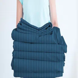 tundwal's Blue Striped Printed Microfiber 210 TC Single Bedsheet Sets - 2.23 m x 1.45 m image 2