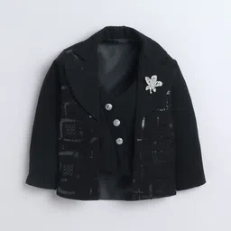 YK Boys Sequin Embellished Single-Breasted 4-Piece Party Suit with Bow image 3