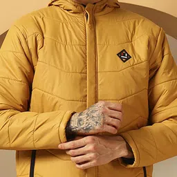 Christy World Men Hooded Solid Padded Jacket image 3