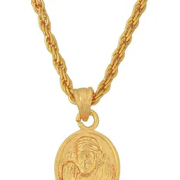 DZINETRENDZ Gold-Plated Brass Circular Pendants with Chains image 2