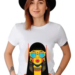 VLAM Women Printed Applique T-shirt-image-43