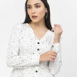 DELIS Women Printrd V-Neck Top-image-23