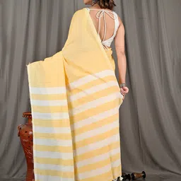 DipDiya Abstract Printed Pure Cotton Handloom Taant Saree image 3