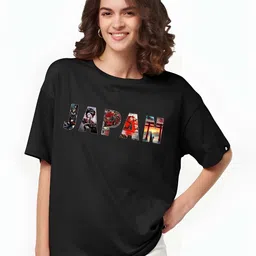Moda Rapido Women Graphic Printed Round Neck Cotton Oversized T-shirt-picture-11