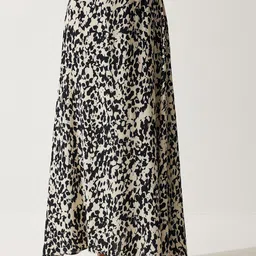 Happiness istanbul Printed High Rise A-Line Flared Maxi Skirts-picture-11