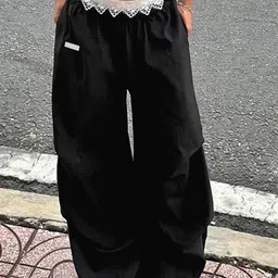 KPOP Women Comfort Loose Fit Mid-Rise Trousers-image-13