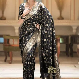 Vastravatika Woven Design Zari Kanjeevaram Saree With Blouse Piece image 2