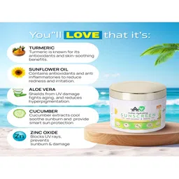 AYUVANI - ADORN YOUR BEAUTY WITH HERBAL Herbal Sunscreen SPF 50 PA With Cucumber - 100 g image 3