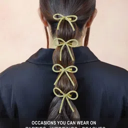 HAIR DRAMA CO. Women Set of 4 Embellished Alligator Hair Clip image 4