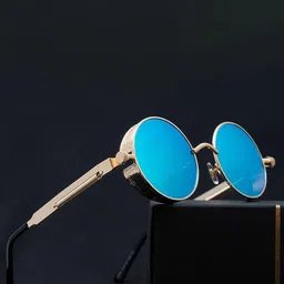 RICH CLUB Unisex Round Sunglasses with UV Protected Lens-picture-34
