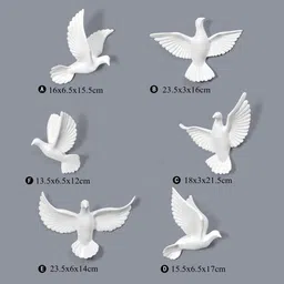 I M HANDICRAFT ONLINE White Set of 6 Piece Ceramic Birds and Animals Fashion image 4
