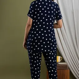 pingala Women Shirt & Pyjama set Blue Printed image 2