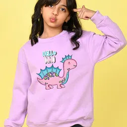 NUSYL Girls Graphic Printed Round Neck Full Sleeve Sweatshirt-image-27