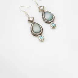 Anouk Artificial Stones Studded Geometric Drop Earrings image 2