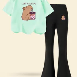 INCLUD Girls Printed Short Sleeves T-shirt With Trousers-picture-25