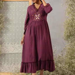 Lakshita Adults-Women Burgundy Dresses-picture-10