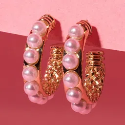 Forever Glam by Pantaloons Circular Half Hoop Earrings image 2