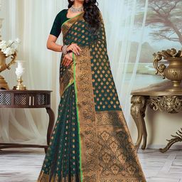 Anouk Rustic Floral Woven Design Banarasi Saree-picture-38