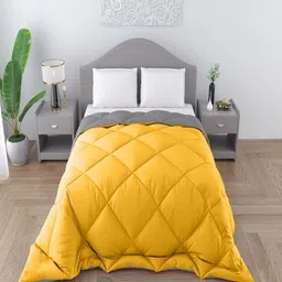 CHICERY Yellow & Grey Geometric Heavy Winter Double Bed Comforter-picture-28