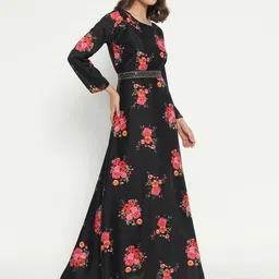 Jash Creation Floral Print Applique Fit & Flare Maxi Dress image 4