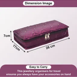 Kuber Industries Purple & Gold Toned Set of 2 Satin Jewellery Organiser Kit With 6 Pouches image 3