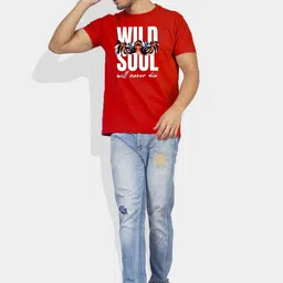 Greylongg Men Typography Printed Round Neck Cotton T-shirt image 2