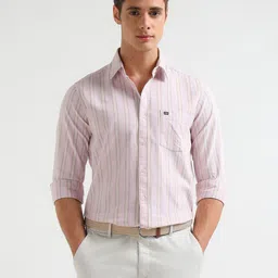 Arrow Sport Men Slim Fit Vertical Striped Spread Collar Pure Cotton Casual Shirt-image-75