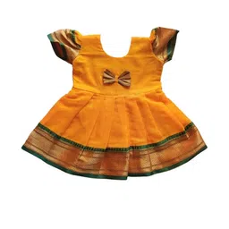 Mom and Me Yellow Cotton Dresses-image-91