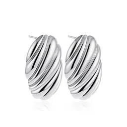 AQUASTREET 18K Silver-Plated Oval Shaped Studs image 2