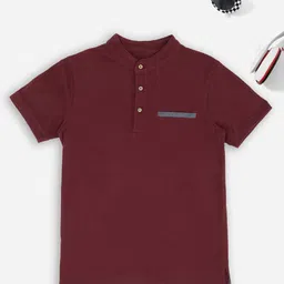 Pantaloons Junior Boys Mandarin Collar T-shirt-image-65