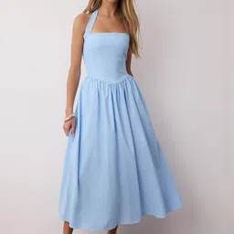 Trendyol Women Halter Neck Fit & Flare Midi Dress-picture-26