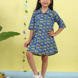 here&now x kinder kids Here&Now X Kinder Girls Animal Print Shirt Dress-picture-32