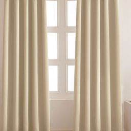 HOMEMONDE Beige 2 Pieces Black Out Window Curtains-image-41
