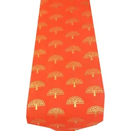 Pink Parrot Orange Colored & Brown Ethnic Motifs Jacquard Silk Table Runner-picture-57