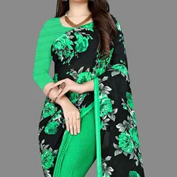 Moda Rapido Floral Poly Georgette Saree image 5