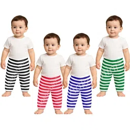 Aakarshini Infants Pack of 4 Striped Woolen Thermal Bottoms-picture-46