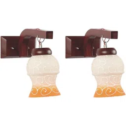 1ST TIME Orange & White Printed Wood Wall Lamp-picture-12