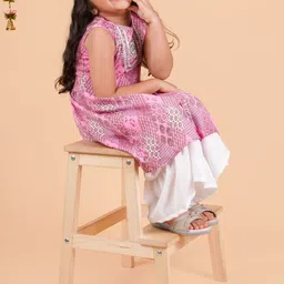 PUREKIDDO Girls Ethnic Motifs Printed Regular Kurta with Palazzos-picture-46