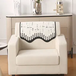 HOKIPO Off-White Luxruy Supple Sofa Wavy 1 Pc Backrest Mat-image-8