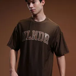 HIGHLANDER Men Typography Printed Round Neck Oversized T-shirt image 2