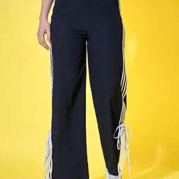BUY NEW TREND Women Relaxed-Fit Mid Rise Track Pant With Side Stipes-image-14