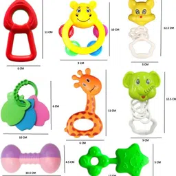 godex Pack of 8 Baby Rattles & Teethers | Non-Toxic, BPA-Free Newborn Toy Set Rattle image 2