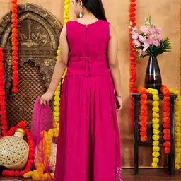 Aarika Girls Embellished Mirror Work Ready to Wear Lehenga & Blouse With Dupatta image 5